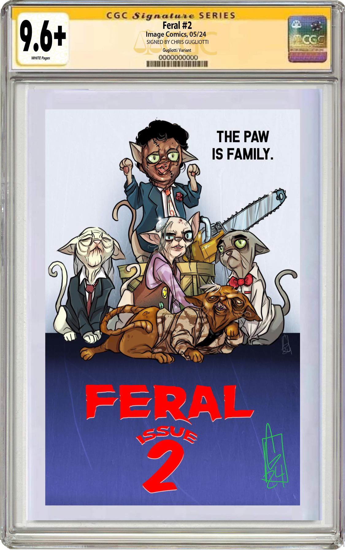 FERAL #2 CHRIS GUGLIOTTI "TEXAS CHAINSAW MASSACRE PART 2 BREAKFAST CLUB" HOMAGE- 1ST PRINTING