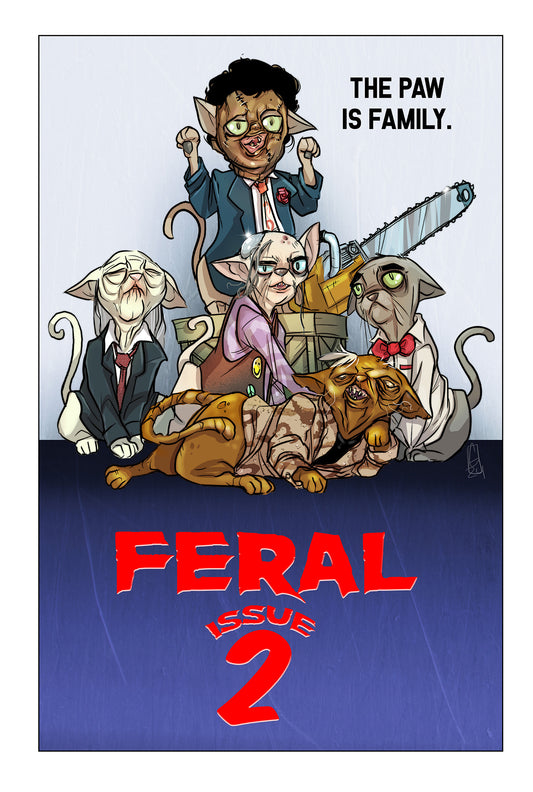 FERAL #2 CHRIS GUGLIOTTI "TEXAS CHAINSAW MASSACRE PART 2 BREAKFAST CLUB" HOMAGE- 1ST PRINTING