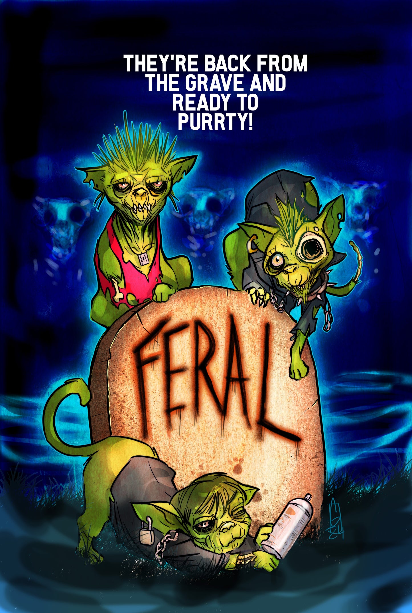 FERAL #1 CHRIS GUGLIOTTI "THE RETURN OF THE LIVING DEAD" HOMAGE-1ST PRINTING